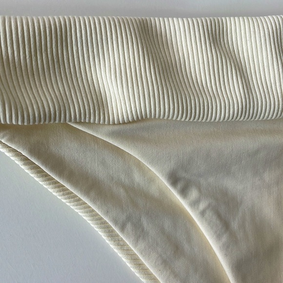 NWT Scallywag Vanilla cream extra low rise ribbed band smooth body swim bottom L - Picture 2 of 10